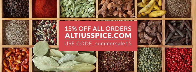 15 percent off spices and seasonings